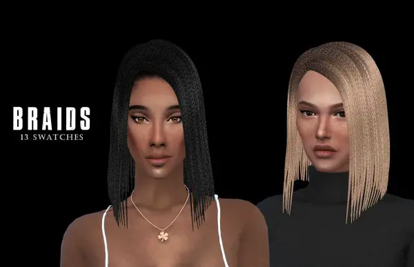Leo 4 Sims: Braids hair for Sims 4