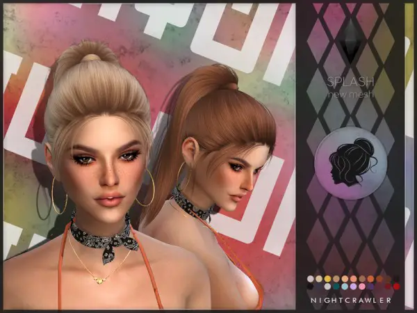 The Sims Resource: Splash hair by Nightcrawler for Sims 4