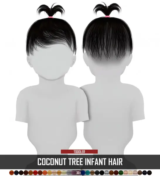 Coupure Electrique: Coconut tree infant hair retextured for Sims 4