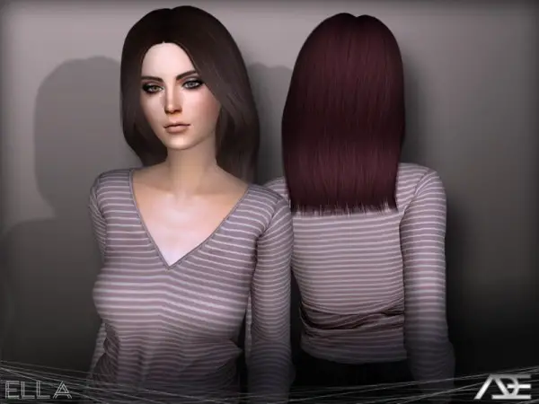 The Sims Resource: Ella hair by Ade Darma for Sims 4
