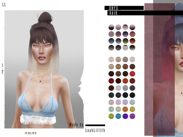 The Sims Resource: Onyx Hair by LeahLillith for Sims 4