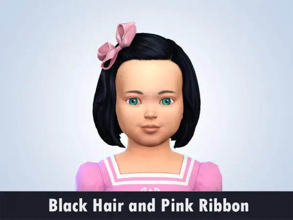 The Sims Resource: Black Hair recolred by kitty.e for Sims 4