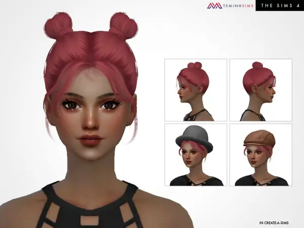 The Sims Resource: Nailah Hair 68 by Tsminh for Sims 4