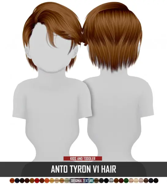 Coupure Electrique: Kids and toddlers male hairs retextured for Sims 4