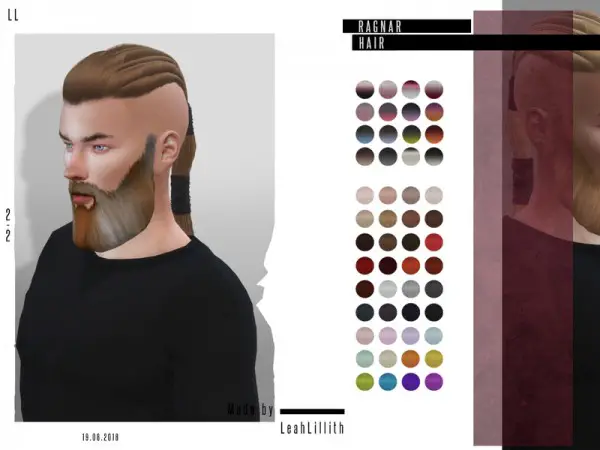 The Sims Resource: Ragnar Hair by LeahLillith for Sims 4