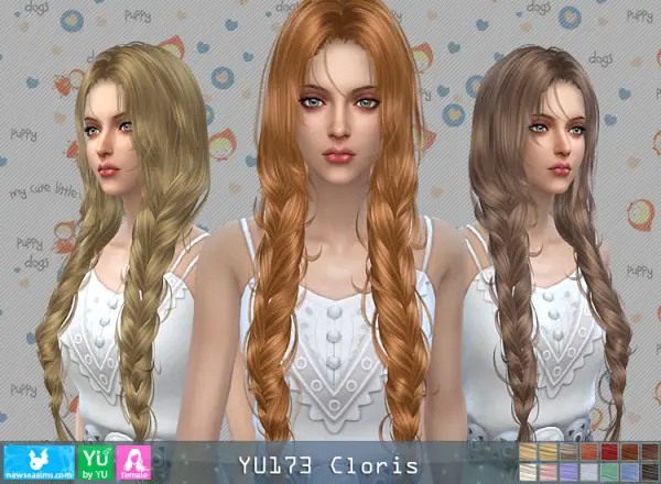 NewSea: YU 173 Cloris hair for Sims 4