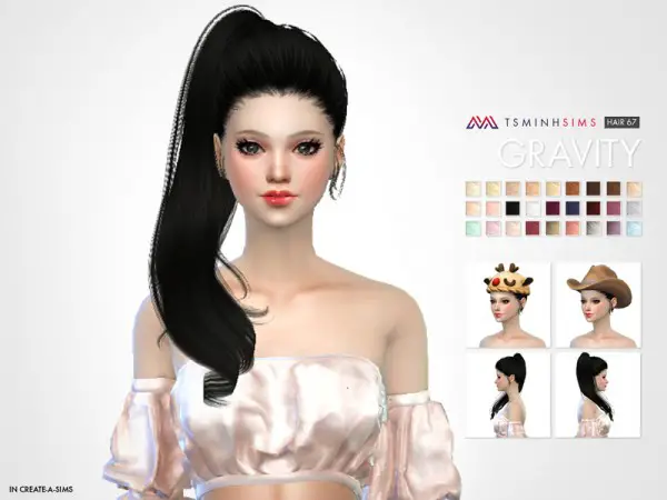 The Sims Resource: Gravity Hair 67 for Sims 4
