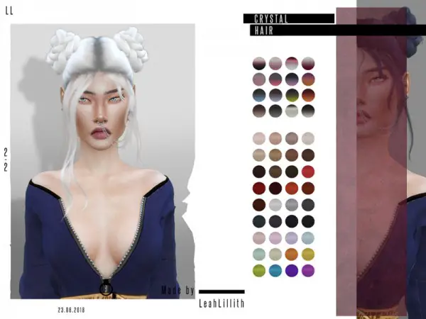 The Sims Resource: Crystal Hair by for Sims 4