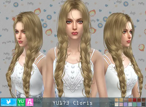 NewSea: YU 173 Cloris hair for Sims 4
