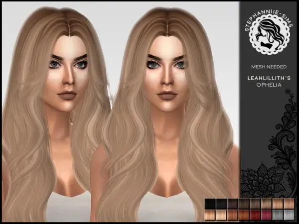The Sims Resource: Leahlillith`s Ophelia hair retextured by Stephanniie Sims for Sims 4