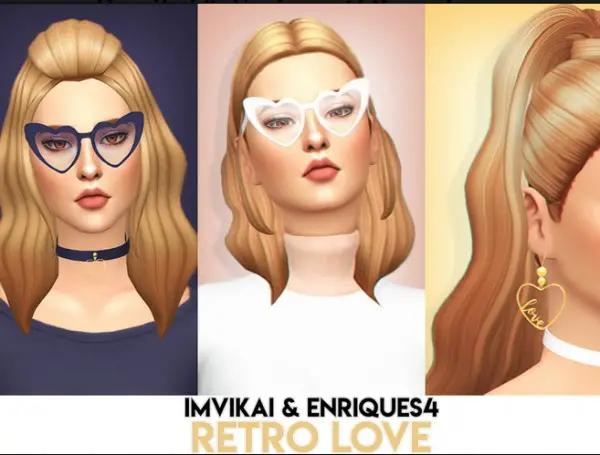 Enrique: Retro love collection hairs for Sims 4