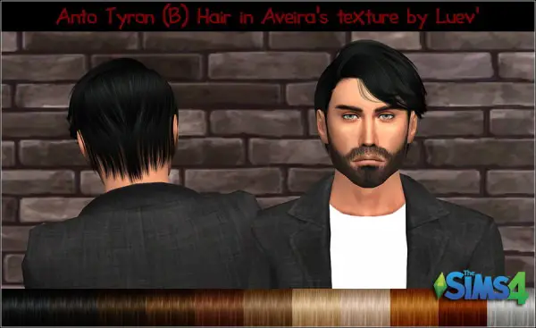 Mertiuza: Anto`s Tyron hair retextured for Sims 4