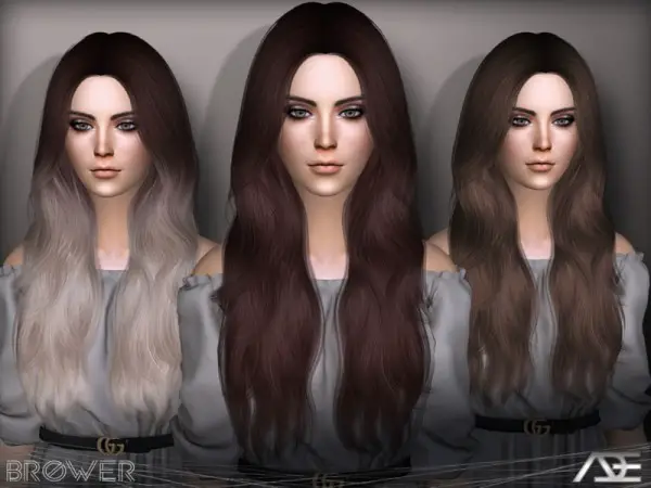 The Sims Resource: Brower hair by Ade Darma for Sims 4