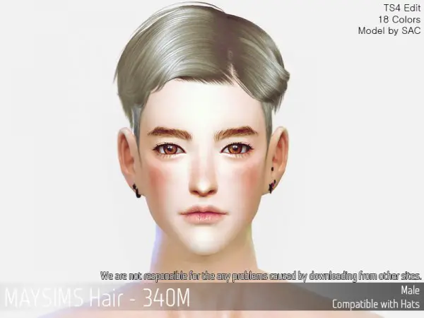 MAY Sims: MAY340M hair retextured for Sims 4