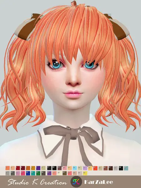 Studio K Creation: Maiko hair 76 for Sims 4