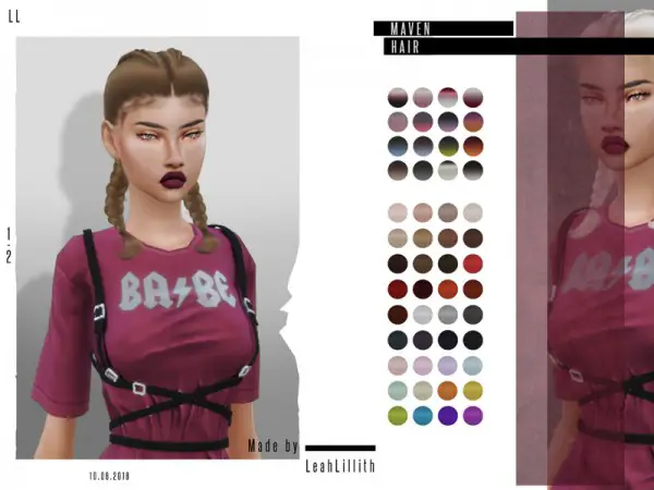 The Sims Resource: Maven Hair by Leah Lillith for Sims 4