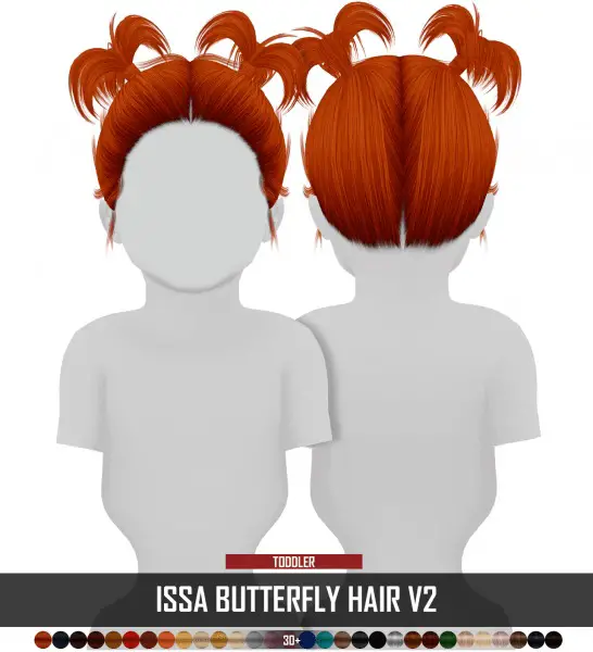 Coupure Electrique: Issa butterfly hair retextured for Sims 4