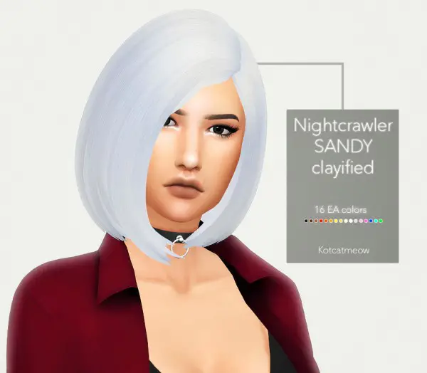 Kot Cat: Nightcrawler`s Sandy Hair Clayified for Sims 4