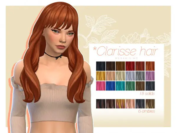 Merakisims: Clarisse hair for Sims 4