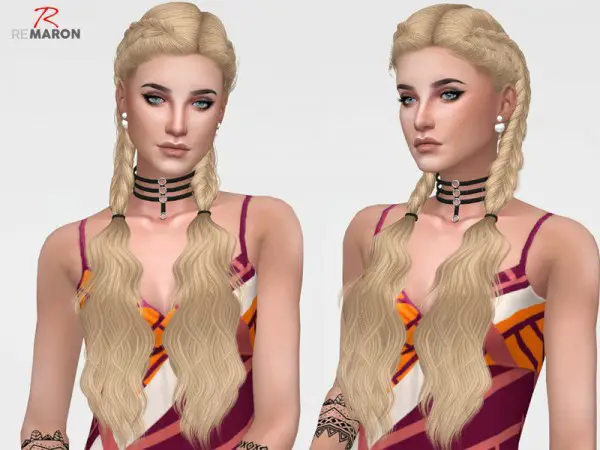The Sims Resource: Simpliciaty`s Alessia hair retextured by remaron for Sims 4