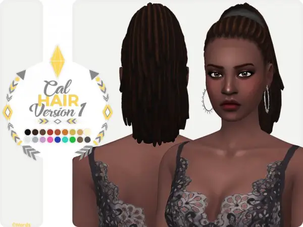 The Sims Resource: Cal Hair V1 retextured by Nords for Sims 4