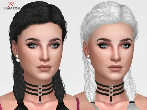 The Sims Resource: Simpliciaty`s Alessia hair retextured by remaron for Sims 4