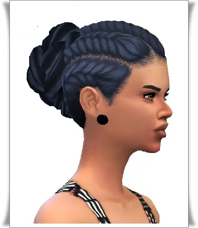 Birksches sims blog: Pull Back Braid Bun Hair for Sims 4