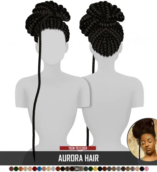 Coupure Electrique: Aurora hair retextured for Sims 4