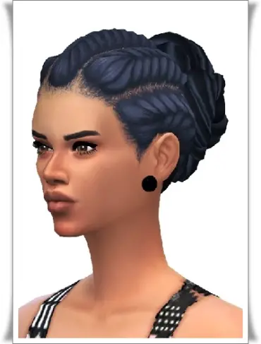 Birksches sims blog: Pull Back Braid Bun Hair for Sims 4