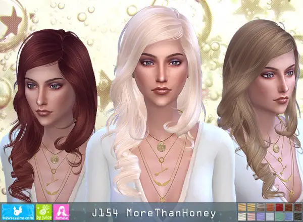 NewSea: J159 More Than Honey hair for Sims 4