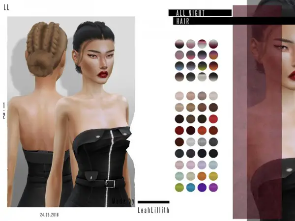 The Sims Resource: All Night Hair by Leah Lillith for Sims 4