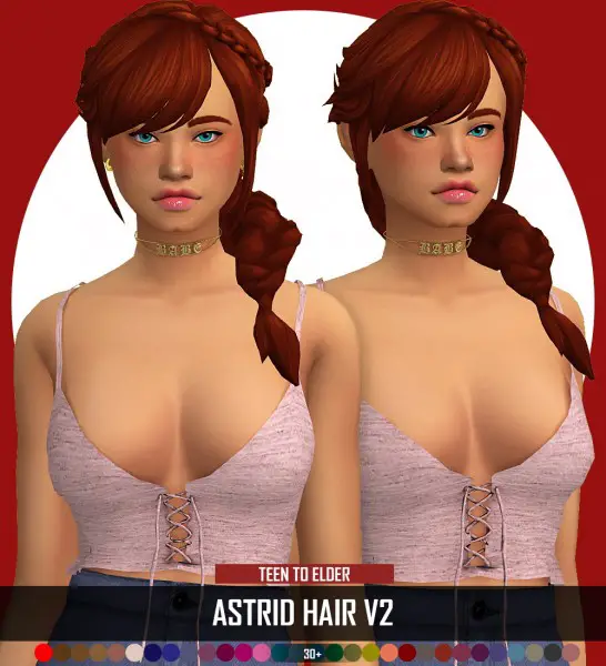Coupure Electrique: Astrid Hair for Sims 4