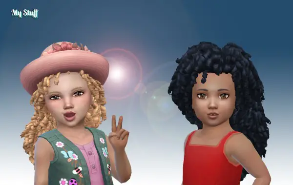 Mystufforigin: Long Tight Curls for Toddlers for Sims 4