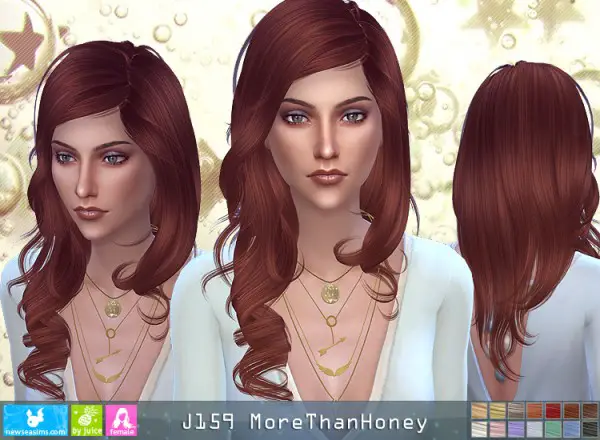 NewSea: J159 More Than Honey hair for Sims 4
