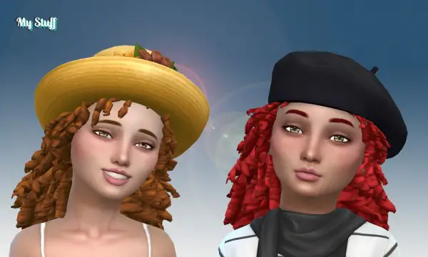 Mystufforigin: Long Tight Curls for Girls for Sims 4