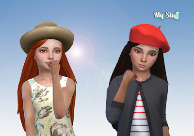 Mystufforigin: Twist Hair for Girls for Sims 4