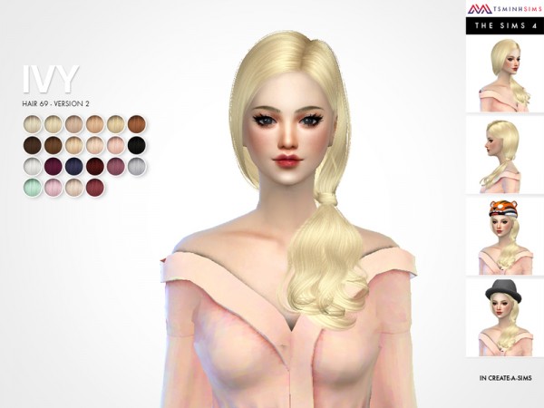 The Sims Resource: IVY Hair 69   Version 2 by TsminhSims for Sims 4