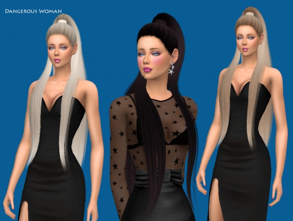 Sims Fun Stuff: AdeDarma`s Lola, Katerina, Candy, Dangerous Woman, and Nightcrawler`s Blaze hair retextured for Sims 4