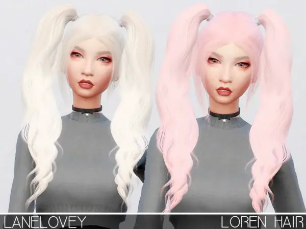 The Sims Resource: Leahlilliths Loren hair retextured by chansunglover for Sims 4