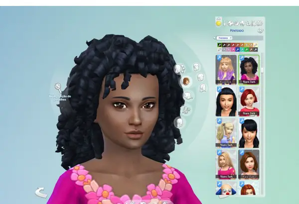 Mystufforigin: Long Tight Curls for Girls for Sims 4