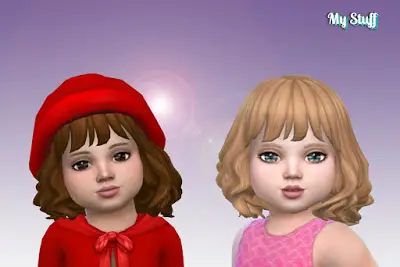 Mystufforigin: Medium Wavy Seasons Hair for Toddlers for Sims 4