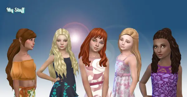 Mystufforigin: Girls Long Hair Pack 16 for Sims 4