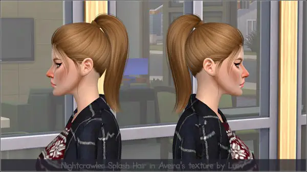 Mertiuza: Nightcrawler`s Splash hair retextured for Sims 4