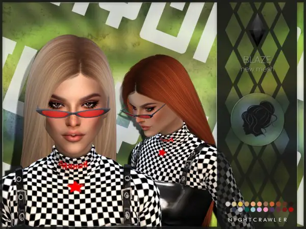 The Sims Resource: Blaze hair by Nightcrawler for Sims 4