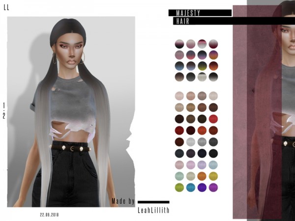 The Sims Resource: Majesty Hair by Leah Lillith for Sims 4