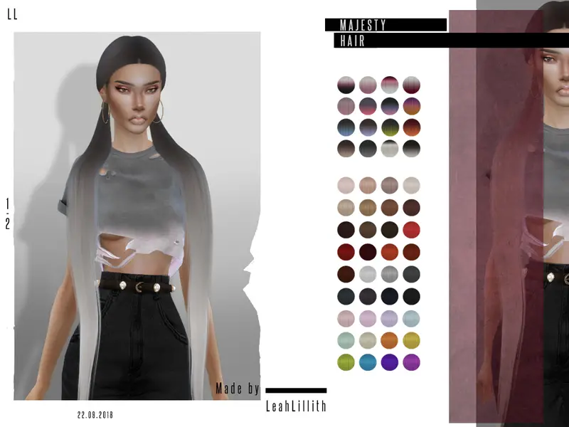 The Sims Resource Majesty Hair By Leah Lillith Sims 4 Hairs