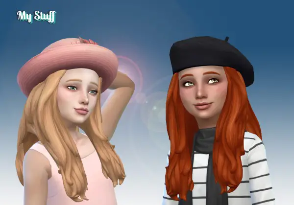 Mystufforigin: Francesca Hair for Girls for Sims 4