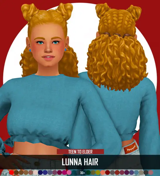 Coupure Electrique: Lunna Hair for Sims 4