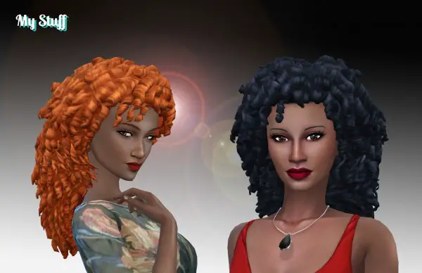 sims 4 cc curly pigtails adult