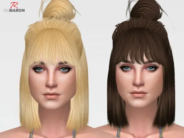 The Sims Resource: Onyx Hair Retextured by remaron for Sims 4